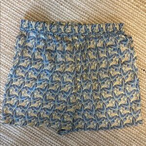 Blue and Yellow Patterned Shorts